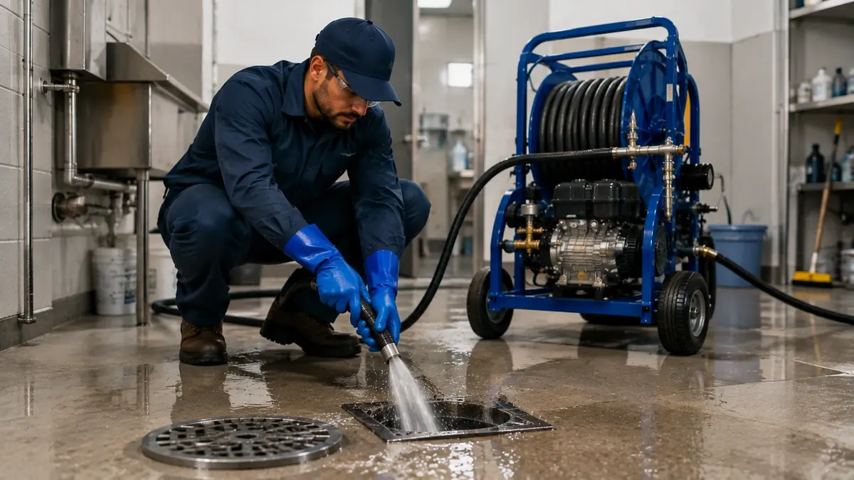 Floor Drain Hydro Jet Cleaning in Panorama City